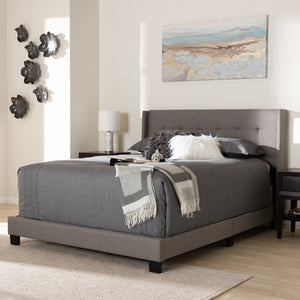 Baxton Studio Lisette Modern And Contemporary Grey Fabric Upholstered King Size Bed