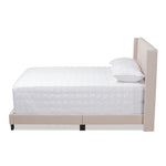 Load image into Gallery viewer, Baxton Studio Lisette Modern And Contemporary Beige Fabric Upholstered King Size Bed
