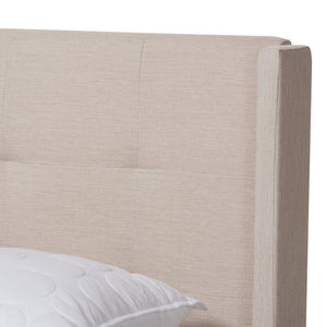 Baxton Studio Lisette Modern And Contemporary Beige Fabric Upholstered King Size Bed