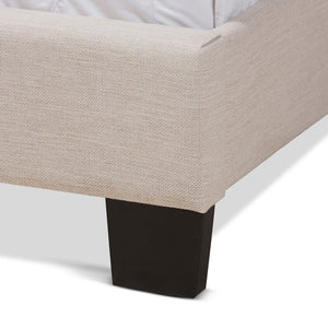 Baxton Studio Lisette Modern And Contemporary Beige Fabric Upholstered King Size Bed