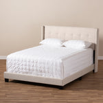 Load image into Gallery viewer, BAXTON STUDIO LISETTE MODERN AND CONTEMPORARY BEIGE FABRIC UPHOLSTERED QUEEN SIZE BED
