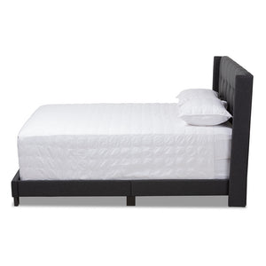 Baxton Studio Lisette Modern And Contemporary Charcoal Grey Fabric Upholstered Full Size Bed