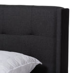 Load image into Gallery viewer, Baxton Studio Lisette Modern And Contemporary Charcoal Grey Fabric Upholstered King Size Bed
