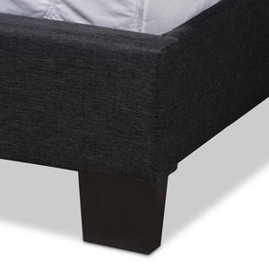 Baxton Studio Lisette Modern And Contemporary Charcoal Grey Fabric Upholstered Queen Size Bed