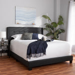 Load image into Gallery viewer, Baxton Studio Lisette Modern And Contemporary Charcoal Grey Fabric Upholstered Full Size Bed
