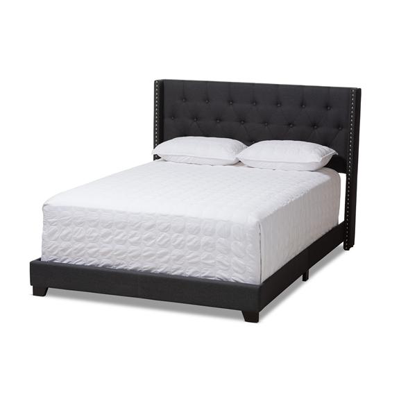 Baxton Studio Brady Modern and Contemporary Fabric Upholstered Bed