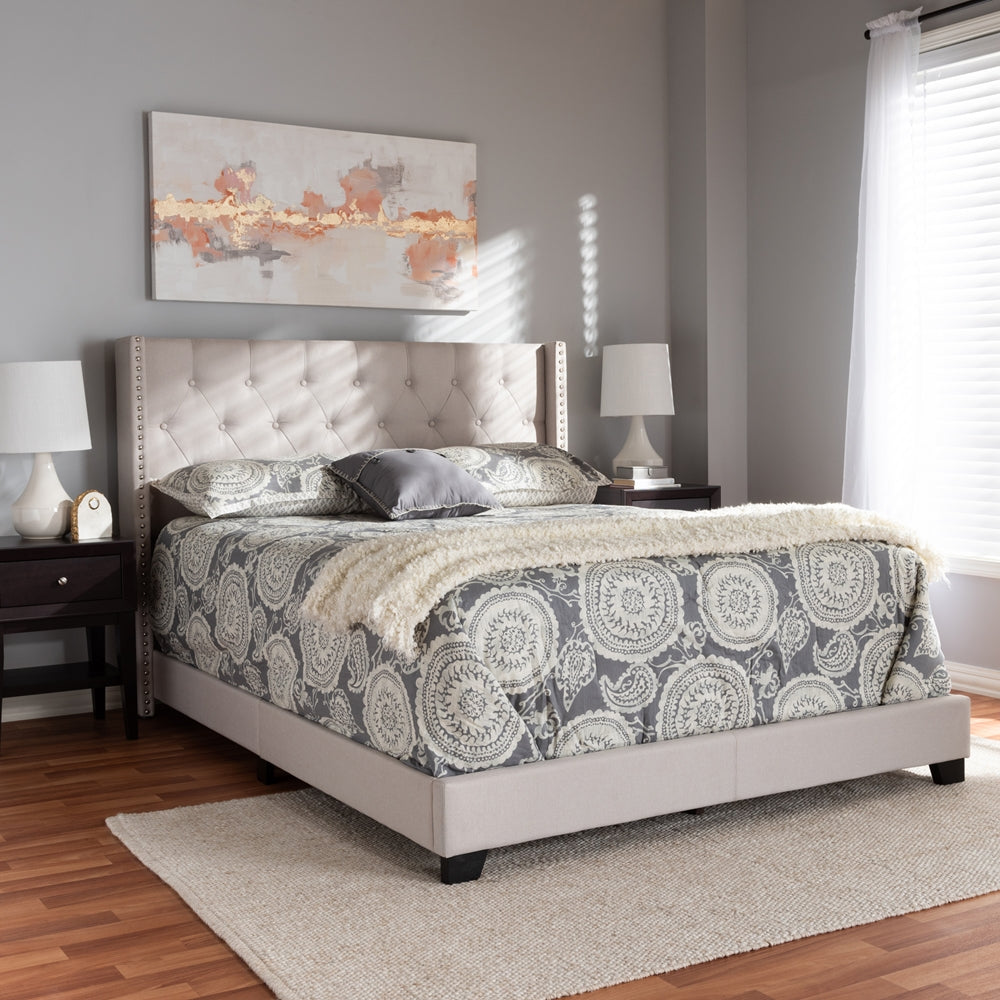 Baxton Studio Brady Modern and Contemporary Fabric Upholstered Bed