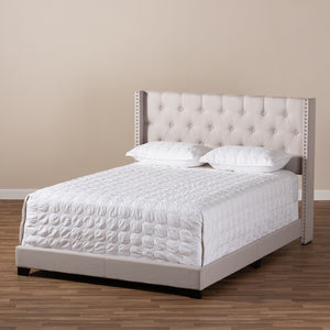 Baxton Studio Brady Modern and Contemporary Fabric Upholstered Bed