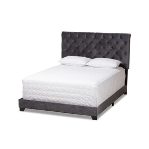 Baxton Studio Candace Luxe and Glamour Velvet Upholstered Bed