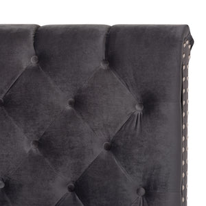 Baxton Studio Candace Luxe and Glamour Velvet Upholstered Bed