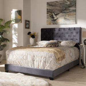 Baxton Studio Candace Luxe and Glamour Velvet Upholstered Bed