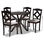 Load image into Gallery viewer, Baxton Studio Carlin Modern Transitional Grey Fabric Upholstered And Dark Brown Finished Wood 5-Piece Dining Set
