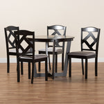 Load image into Gallery viewer, Baxton Studio Morigan Modern Transitional Grey Fabric Upholstered And Dark Brown Finished Wood 5-Piece Dining Set
