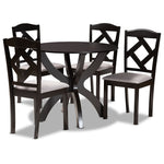 Load image into Gallery viewer, Baxton Studio Nesa Modern Transitional Grey Fabric Upholstered And Dark Brown Finished Wood 5-Piece Dining Set
