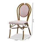 Load image into Gallery viewer, Baxton Studio Gauthier Classic French Indoor And Outdoor Red And White Bamboo Style Stackable Bistro Dining Chair Set Of 2
