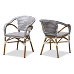 Load image into Gallery viewer, Baxton Studio Eliane Classic French Indoor and Outdoor Bamboo Style Stackable Bistro Dining Chair Set of 2
