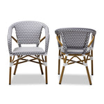 Load image into Gallery viewer, Baxton Studio Eliane Classic French Indoor and Outdoor Bamboo Style Stackable Bistro Dining Chair Set of 2
