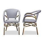 Load image into Gallery viewer, Baxton Studio Eliane Classic French Indoor and Outdoor Bamboo Style Stackable Bistro Dining Chair Set of 2
