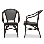 Load image into Gallery viewer, Baxton Studio Artus Classic French Indoor And Outdoor Black Bamboo Style Stackable Bistro Dining Chair Set Of 2
