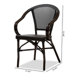 Load image into Gallery viewer, Baxton Studio Artus Classic French Indoor And Outdoor Black Bamboo Style Stackable Bistro Dining Chair Set Of 2
