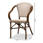 Load image into Gallery viewer, Baxton Studio Artus Classic French Indoor And Outdoor Beige Bamboo Style Stackable Bistro Dining Chair Set Of 2
