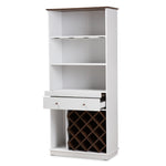 Load image into Gallery viewer, Baxton Studio Mattia Mid-Century Modern White And Walnut Finished Wood Wine Cabinet
