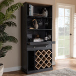 Load image into Gallery viewer, Baxton Studio Mattia Modern And Contemporary Dark Grey And Oak Finished Wood Wine Cabinet
