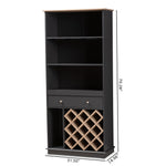 Load image into Gallery viewer, Baxton Studio Mattia Modern And Contemporary Dark Grey And Oak Finished Wood Wine Cabinet
