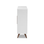 Load image into Gallery viewer, Baxton Studio Pietro Mid-Century Modern White And Brown Finished Wine Cabinet
