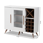 Load image into Gallery viewer, Baxton Studio Pietro Mid-Century Modern White And Brown Finished Wine Cabinet
