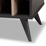 Load image into Gallery viewer, BAXTON STUDIO PIETRO MID-CENTURY MODERN DARK GREY AND OAK FINISHED WINE CABINET
