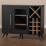 Load image into Gallery viewer, Baxton Studio Pietro Mid-Century Modern Dark Grey And Oak Finished Wine Cabinet
