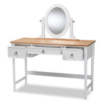 Load image into Gallery viewer, Baxton Studio Sylvie Classic And Traditional White 3-Drawer Wood Vanity Table With Mirror
