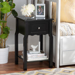 Load image into Gallery viewer, Baxton Studio Hailey Classic Traditional And Transitional Black Finished Wood 1-Drawer Nightstand
