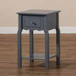 Load image into Gallery viewer, Baxton Studio Hailey Classic Traditional And Transitional Dark Grey Finished Wood 1-Drawer Nightstand
