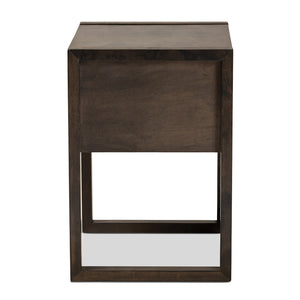 Baxton Studio Inicio Modern And Contemporary Ash Brown Finished 1-Drawer Wood Nightstand