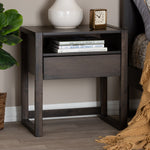 Load image into Gallery viewer, Baxton Studio Inicio Modern And Contemporary Ash Brown Finished 1-Drawer Wood Nightstand
