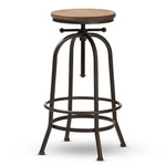 Load image into Gallery viewer, Baxton Studio Aline Vintage Rustic Industrial Style Wood And Rust-Finished Steel Adjustable Swivel Bar Stool
