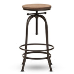 Load image into Gallery viewer, Baxton Studio Aline Vintage Rustic Industrial Style Wood And Rust-Finished Steel Adjustable Swivel Bar Stool
