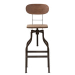 Load image into Gallery viewer, Baxton Studio Varek Vintage Rustic Industrial Style Wood And Rust-Finished Steel Adjustable Swivel Bar Stool
