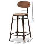 Load image into Gallery viewer, Baxton Studio Varek Vintage Rustic Industrial Style Bamboo And Rust-Finished Steel Stackable Counter Stool Set Of 2
