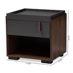 Load image into Gallery viewer, Baxton Studio Rikke Modern And Contemporary Two-Tone Gray And Walnut Finished Wood 1-Drawer Nightstand
