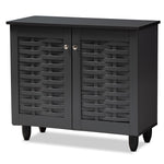 Load image into Gallery viewer, Baxton Studio Winda Modern And Contemporary Dark Gray 2-Door Wooden Entryway Shoe Storage Cabinet
