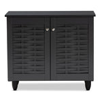 Load image into Gallery viewer, Baxton Studio Winda Modern And Contemporary Dark Gray 2-Door Wooden Entryway Shoe Storage Cabinet
