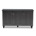 Load image into Gallery viewer, Baxton Studio Winda Modern And Contemporary Dark Gray 3-Door Wooden Entryway Shoe Storage Cabinet
