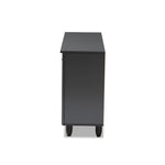 Load image into Gallery viewer, Baxton Studio Winda Modern And Contemporary Dark Gray 3-Door Wooden Entryway Shoe Storage Cabinet
