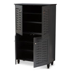 Load image into Gallery viewer, Baxton Studio Winda Modern And Contemporary Dark Gray 4-Door Wooden Entryway Shoe Storage Cabinet
