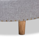 Load image into Gallery viewer, BAXTON STUDIO VINET MODERN AND CONTEMPORARY LIGHT GRAY FABRIC UPHOLSTERED NATURAL WOOD COCKTAIL OTTOMAN
