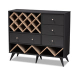 Load image into Gallery viewer, Baxton Studio Savino Mid-Century Modern Finished Wood Wine Cabinet
