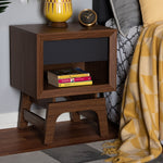 Load image into Gallery viewer, Baxton Studio Svante Mid-Century Modern Walnut Brown And Dark Gray Finished Wood 1-Drawer Nightstand
